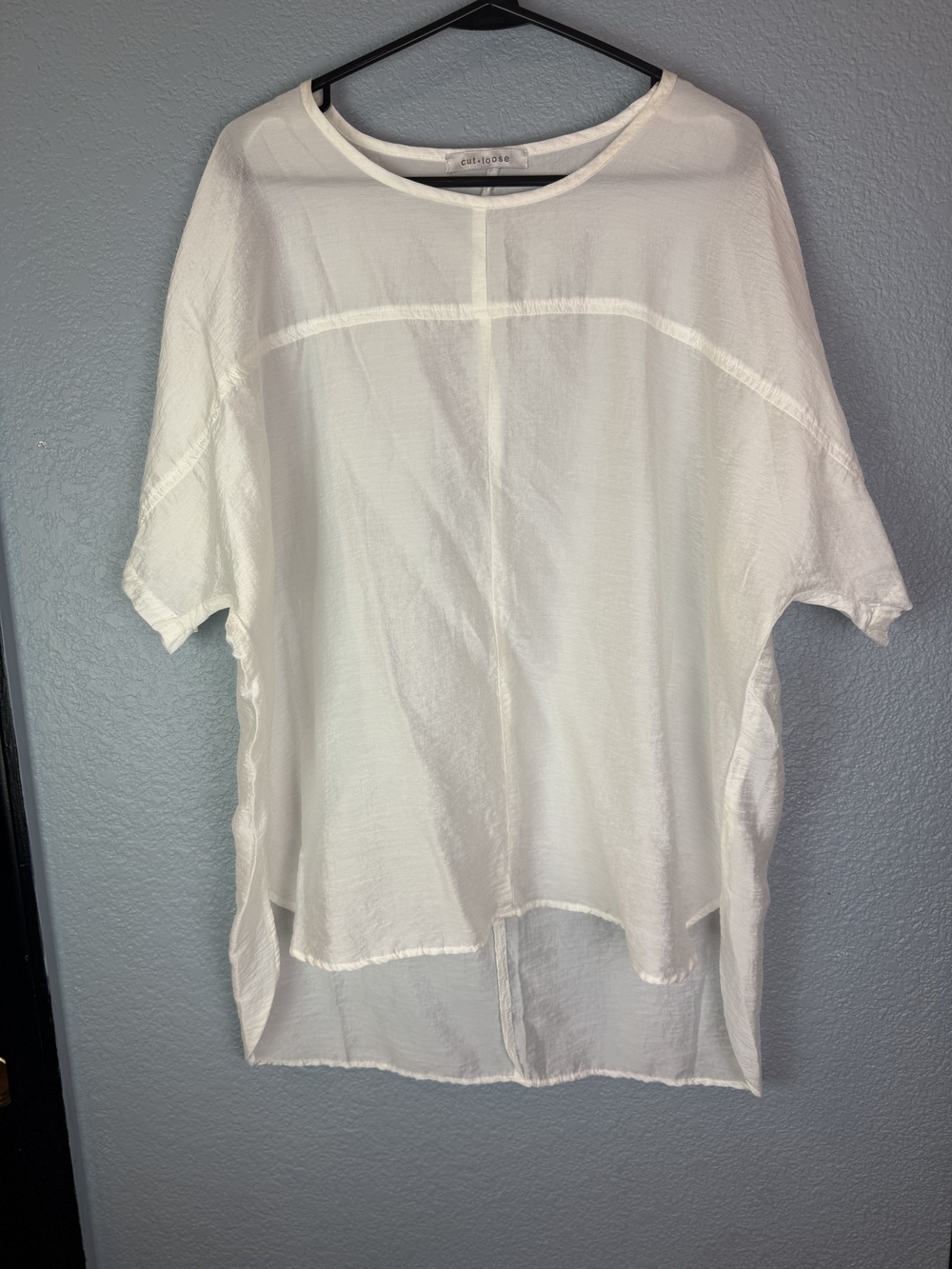Cut Loose Shirt Womens One Size White Sheer Tencel Nylon Lightweight Top USA